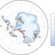 Modeled configuration of Antarctica during the Pliocene, with diatom-bearing mountains highlighted in red. Image: Scherer et al. 2016.